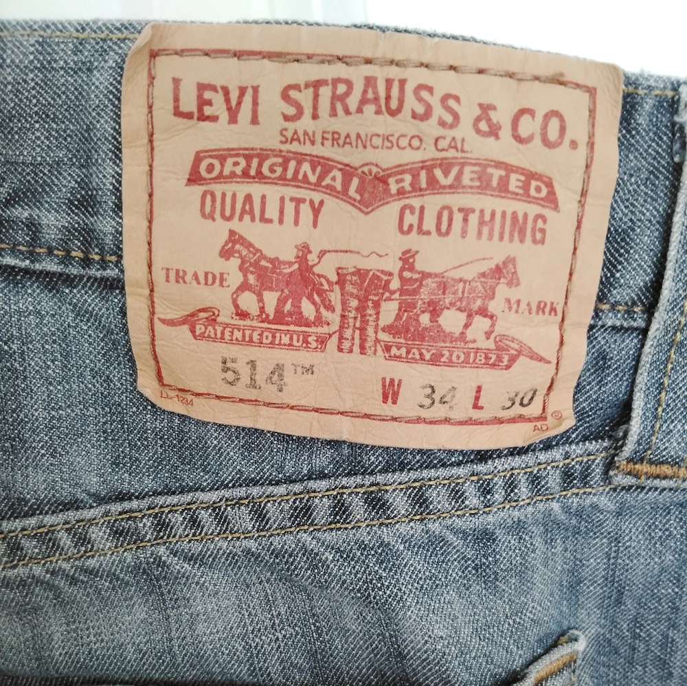 Levi's 514 Slim Straight Denim Blue Jeans Sz 34‎